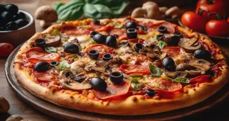pizza-fraichement-cuite-table-bois-rustique-generee-par-ia